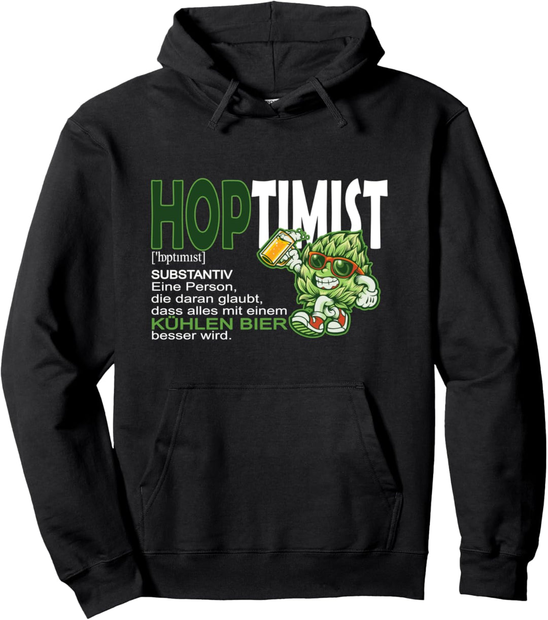 Hoptimist Definition Lustiges Biertrinker Pullover Hoodie