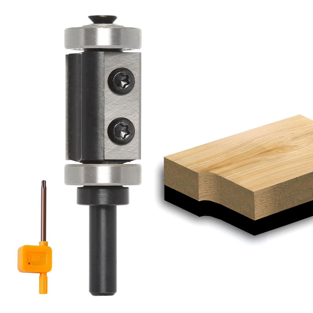 Sinoprotools Wendeplatten Bündigfräser,8mm Schaft Bündiger Fräser Schnittlänge 30mm,mit Austauschbar