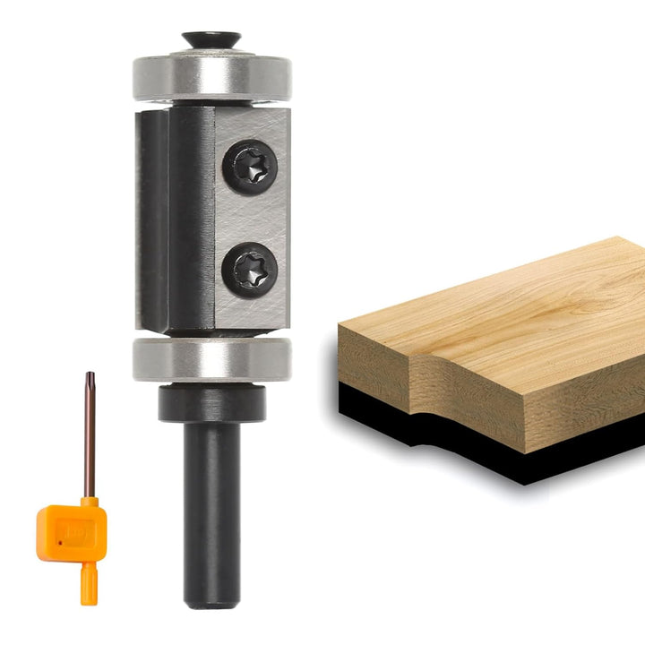 Sinoprotools Wendeplatten Bündigfräser,8mm Schaft Bündiger Fräser Schnittlänge 30mm,mit Austauschbar