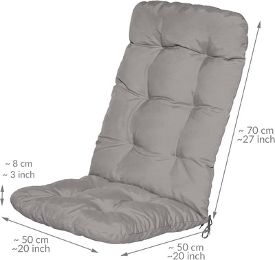 Beautissu 2er Set Hochlehner Auflagen 120x50x8cm - Sitzpolster Set für Gartenstühle Outdoor Stuhlkis