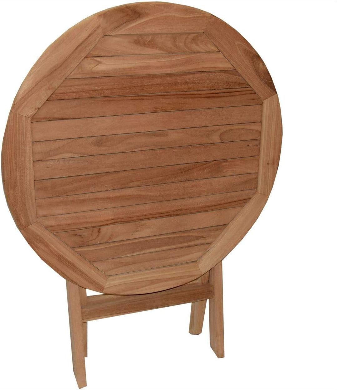 Klapptisch Salerno Teak Massivholz rund Durchmesser 80 cm