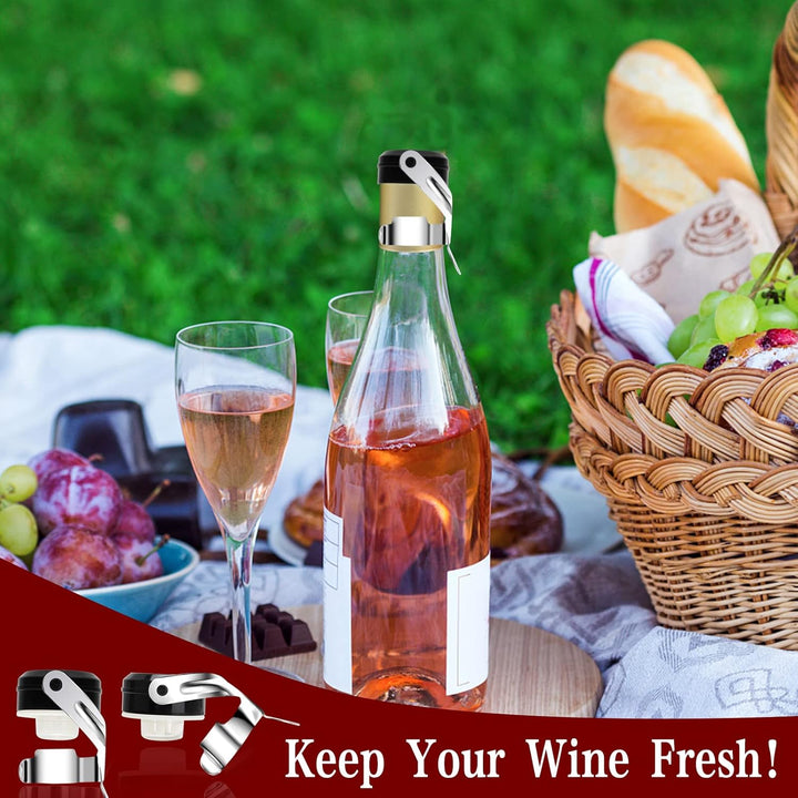 Flaschenverschl¨¹sse mit Hebel 6 St¨¹ck Universal Wein Flaschenverschluss, Edelstahl Sektverschluss