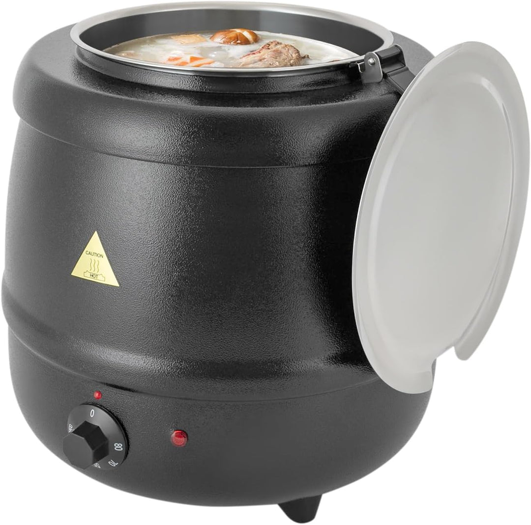 Suppentopf elektrisch 10 Liter Suppenkessel mit herausnehmbarem Edelstahl Einsatz, 35-80°C regelbar