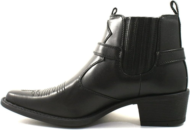 Us Messing Cuban Heel Steigbügel Western Kuh Stiefel 44 EU Schwarz, 44 EU Schwarz
