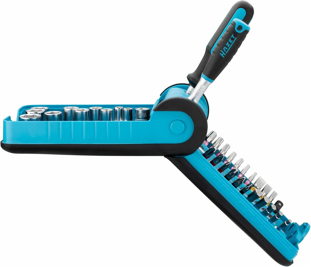 Hazet 853-2 Steckschlüssel-Sortiment, 1/4-Zoll-Vierkant, 35-teilig, farbe