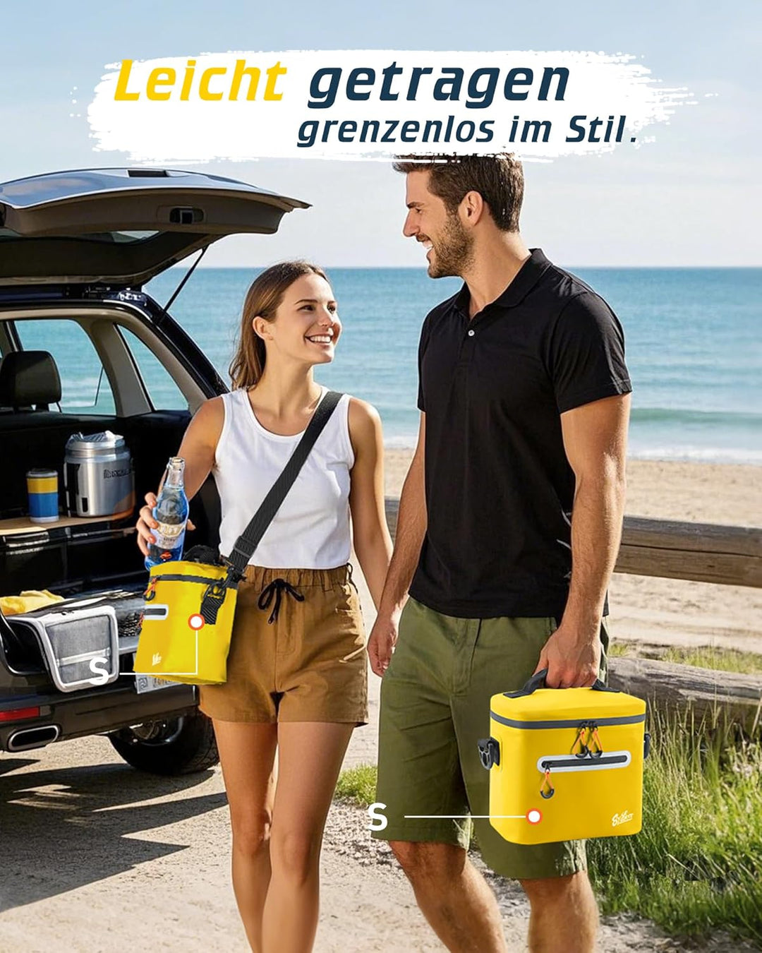 Kühltasche 7/14/24L - Isoliert & Wasserdicht | Tragbare Mini-Kühltasche mit Thermo-Iso-Schicht | Lei