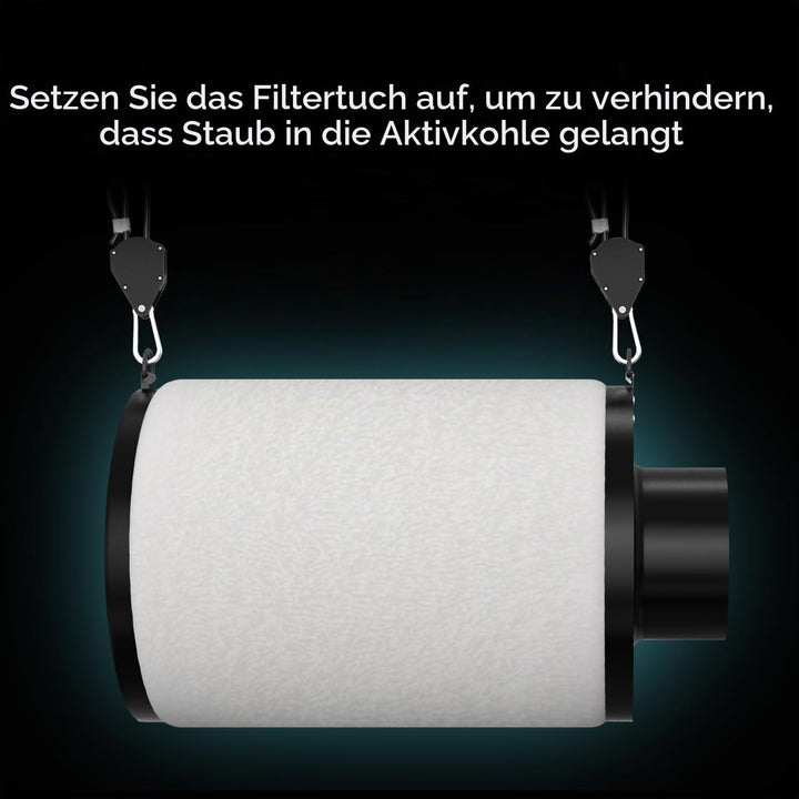 Aygrochy 100mm Luftkohlefilter, Luft Filter, Kohlenstofffilter, Abluft Filter, Grow Filter für Rohrv