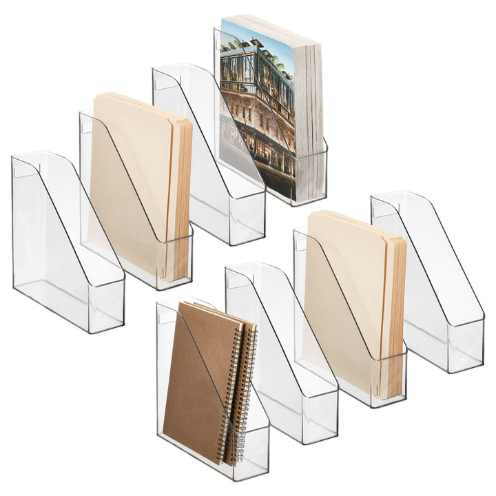 mDesign 8er-Set Stehsammler für Zeitschriften, Akten oder Umschläge – Zeitschriftenhalter aus Kunsts