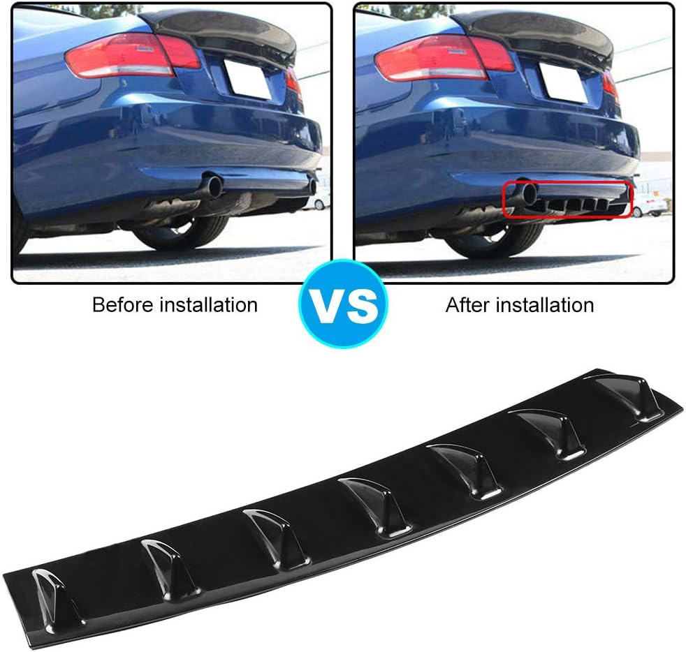 Qiilu Auto Heckstossstange Spoiler,Heckspoiler Shark Fin Diffusor Universal Spoiler Auto Heckstossst