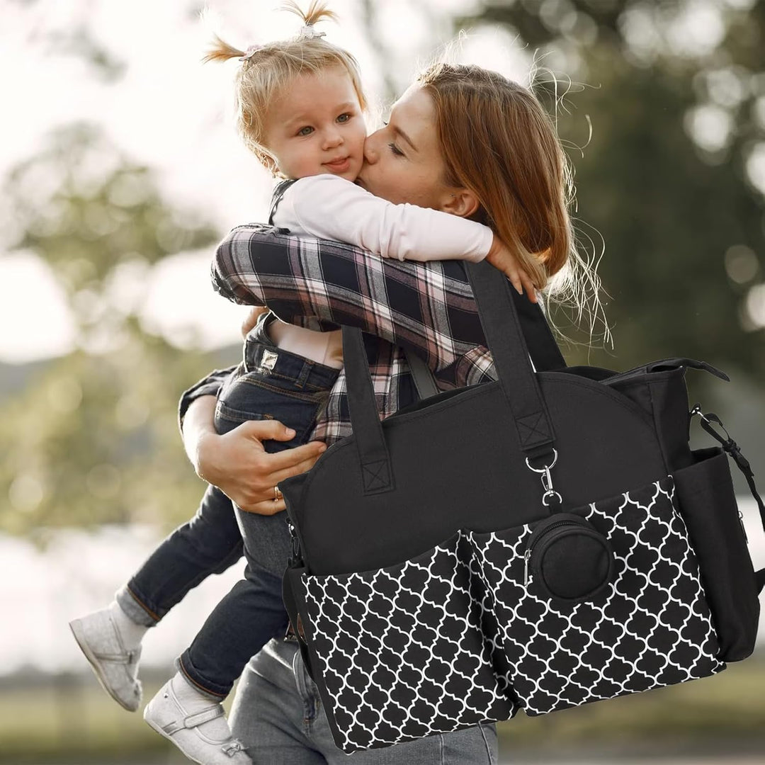 Baby Wickeltasche, 13 Taschen, Reise Wickeltasche Henkeltaschen Portable Babytasche mit Schnullertas