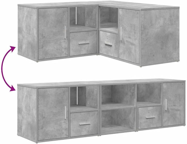 vidaXL Eckregal, Eckschrank 2 Montagemöglichkeiten, Schrank mit Stauraum, Aufbewahrungsschrank Vitri
