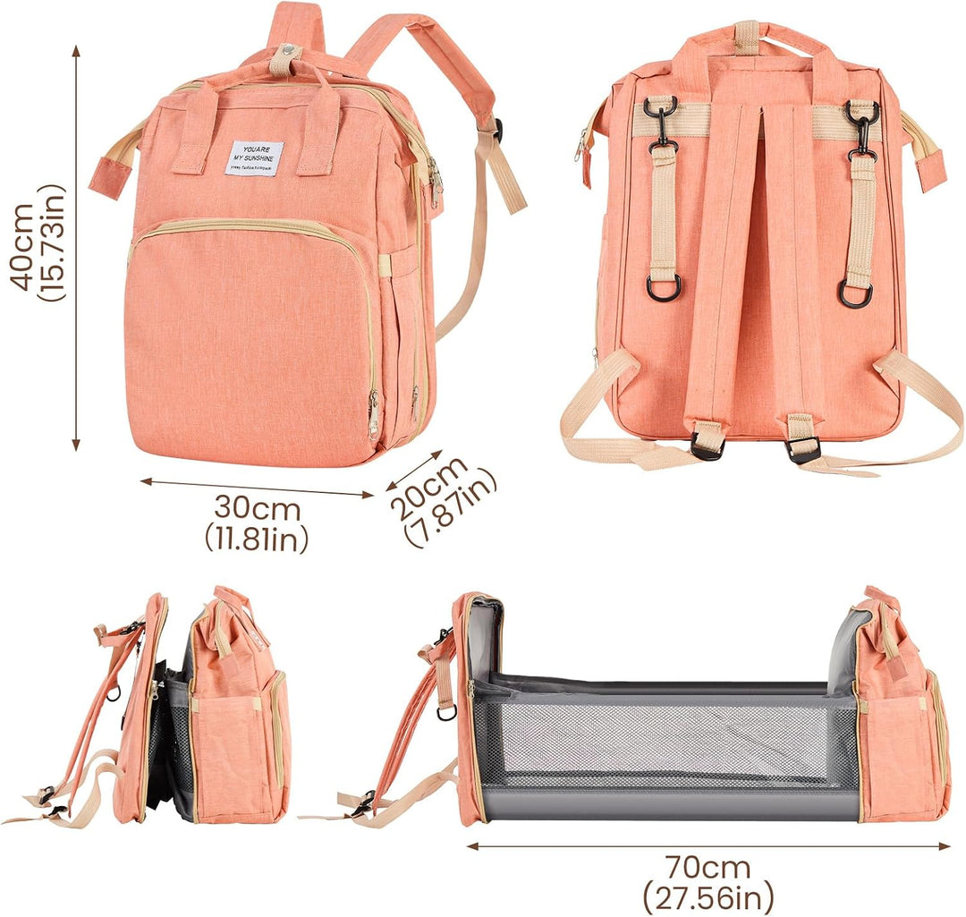 Multifunktionaler Wickelrucksack Baby – Wasserdichte Wickeltasche Rucksack aus Oxford Stoff mit Isol