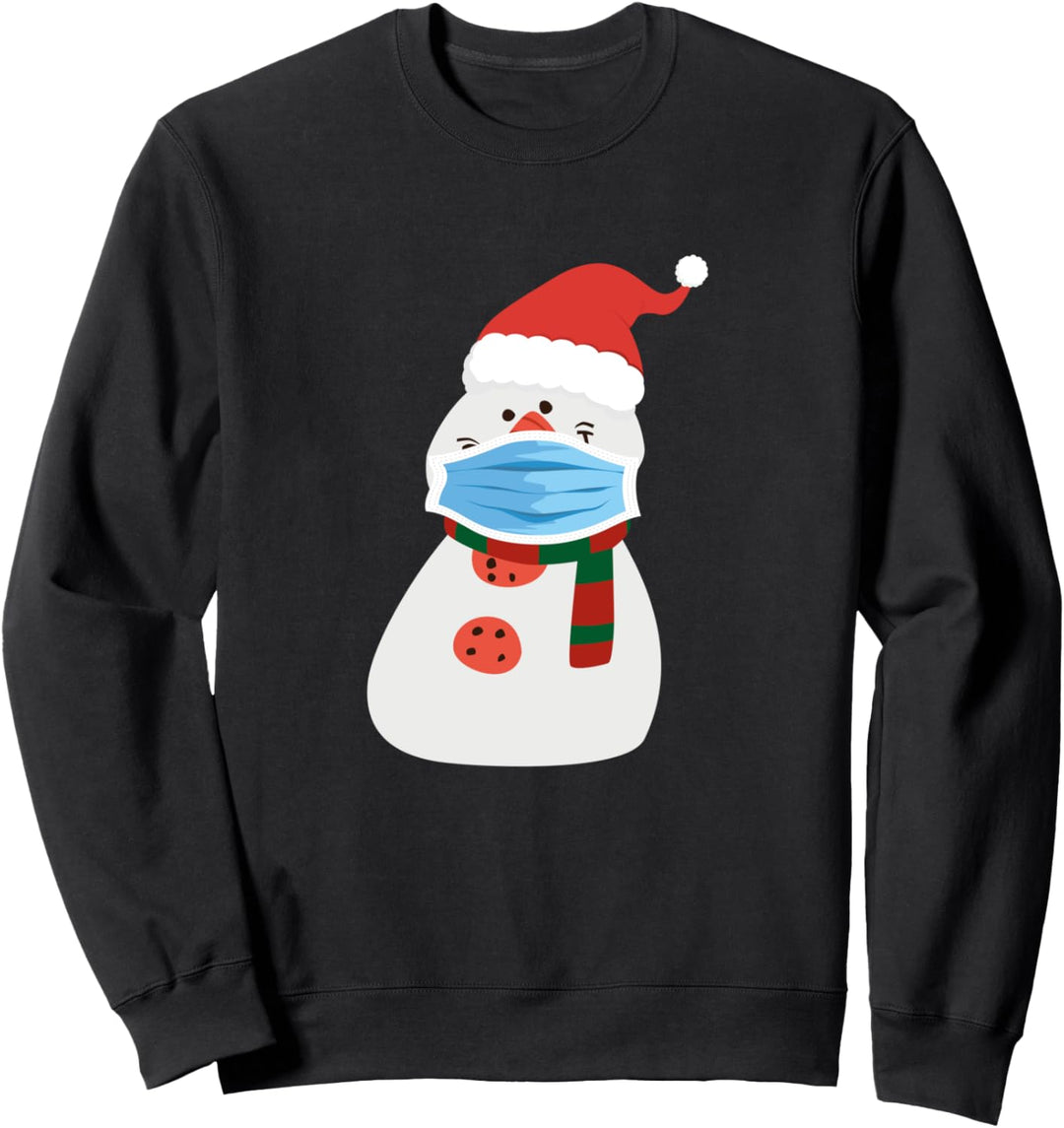 Schneemann tragen Maske 2020 - lustige Weihnachten Sweatshirt