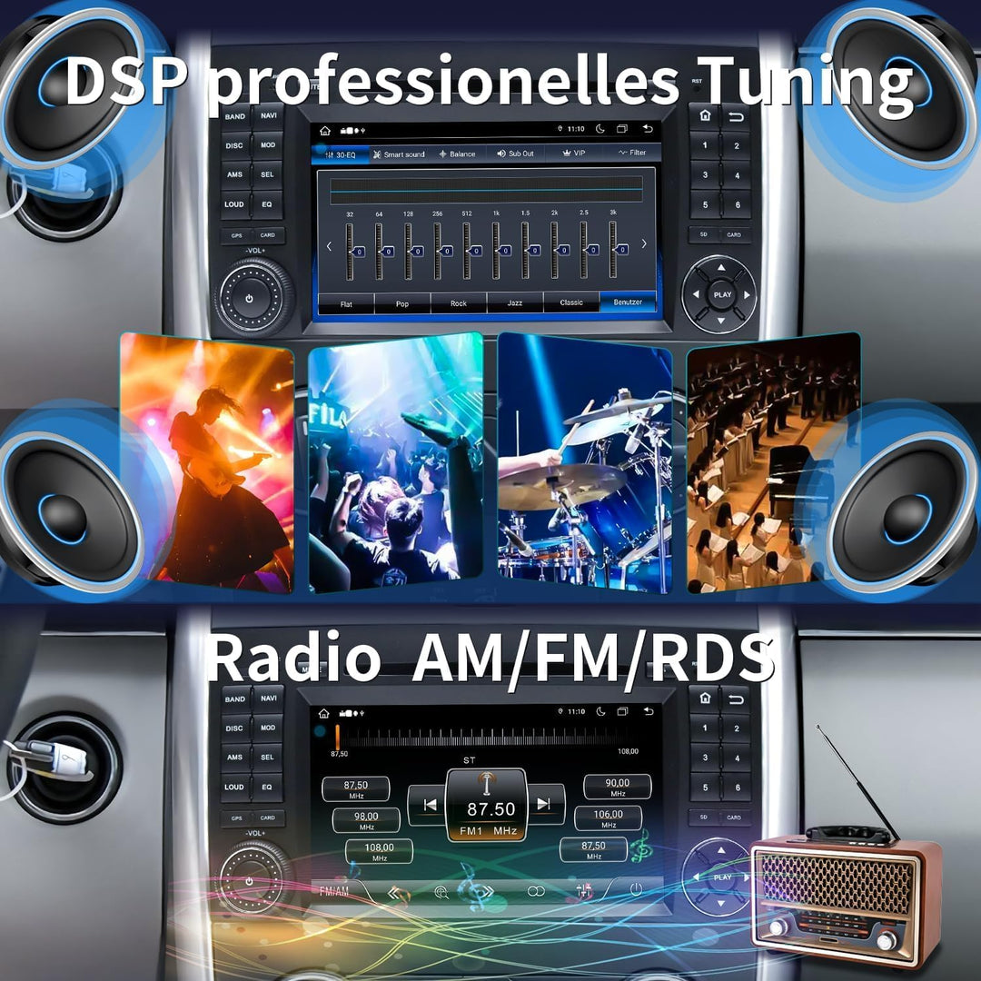Autoradio für Mercedes Vito W639, Sprinter W906, A-Klasse W169, B-Klasse W245 – 2 DIN Radio mit CarP