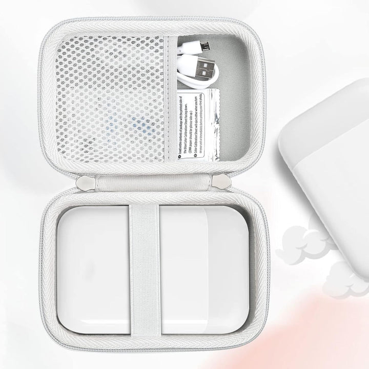 Khanka Hart Tasche Kompatibel mit Liene 2x3 Fotodrucker Smartphone Mini Drucker.(Weiss, nur Tasche)