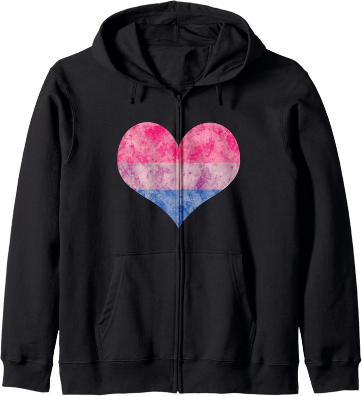 Bisexuell Pride Watercolor Heart Kapuzenjacke