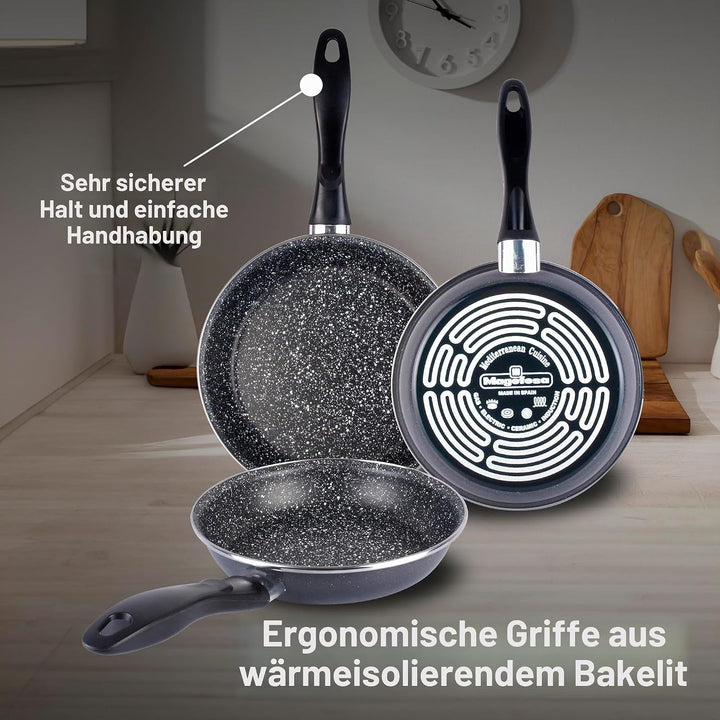 Magefesa K2 Pfannenset (24/26/28)-cm grau, (24/26/28)-cm