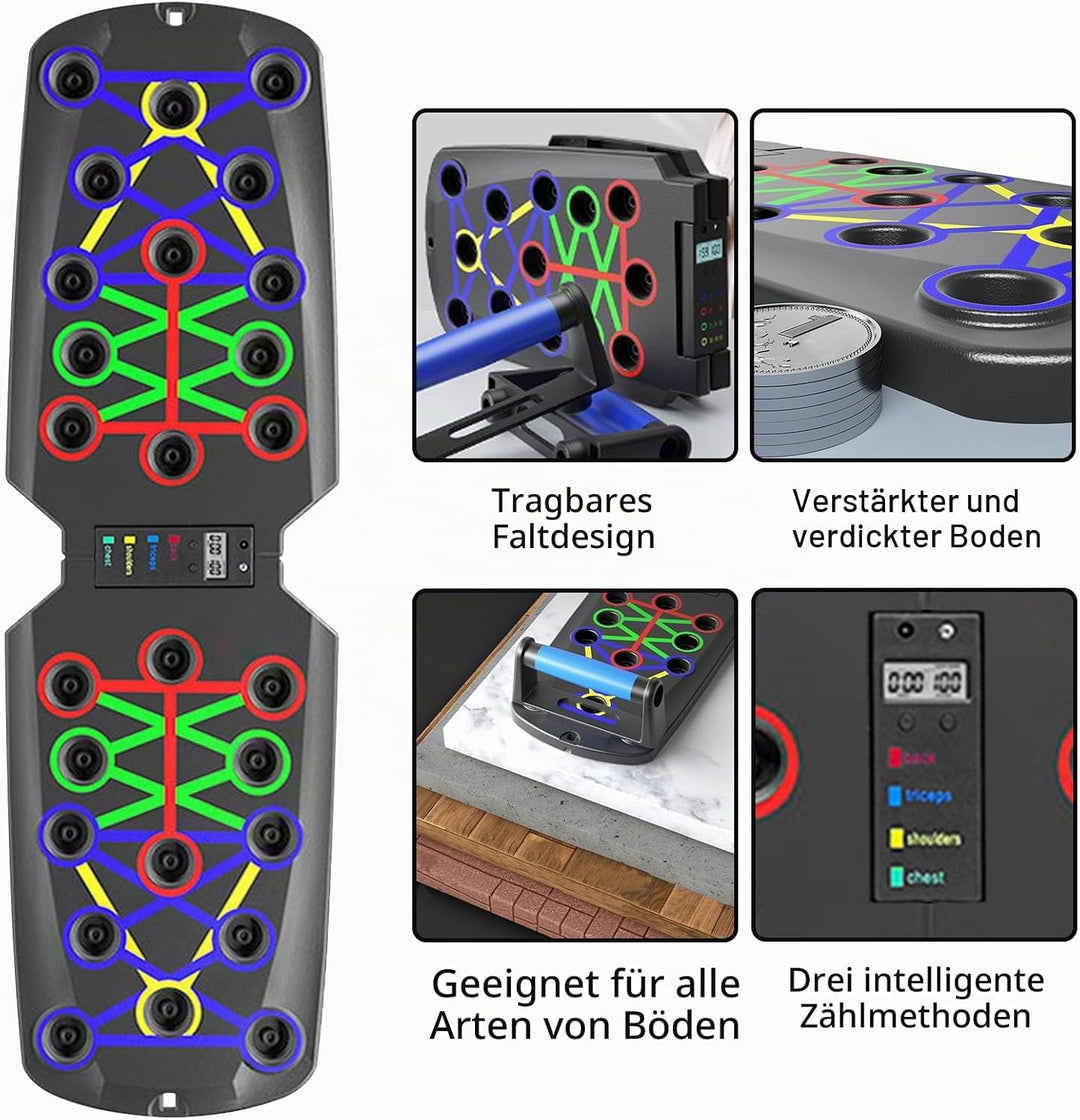 Hochschiebbares Brett, tragbare Multifunktions-abnehmbare 14-in-1-Liegestützstange, Krafttraining Li