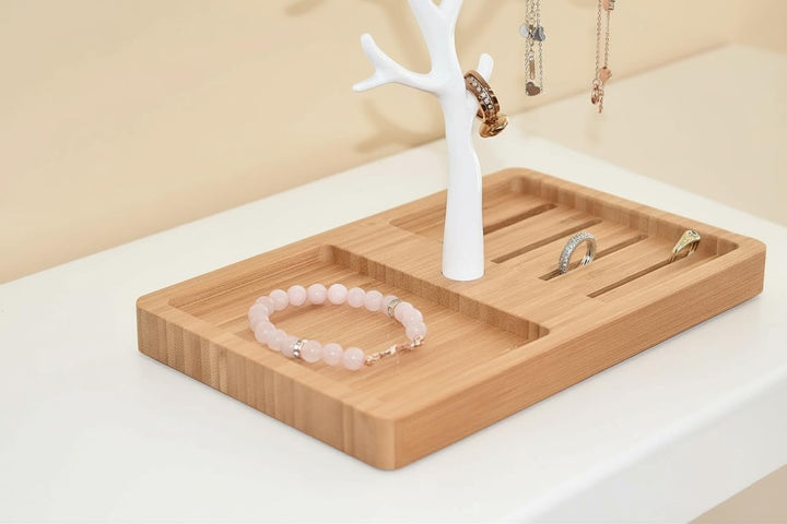 Schmuckbaum Weiss Gold, Schmuckhalter Weiss, Schmuckständer Schwarz, Schmuckaufbewahrung Rose Gold W