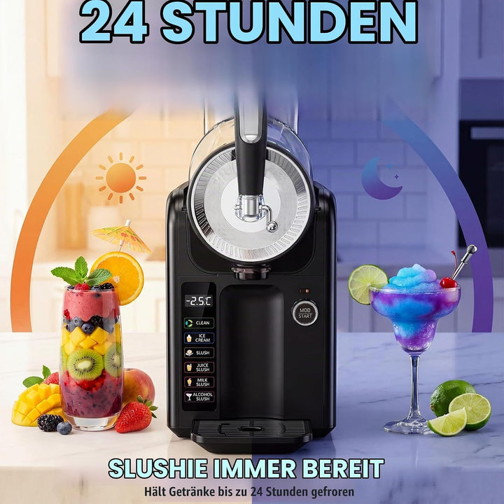 Slush Maschine,slushie maschine 2L Softeismaschine,Slushie Maschine für Zuhause,Maschine mit LED-Dis