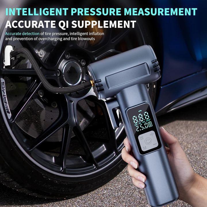 Kompressor Auto – Elektrische Luftpumpe mit Akku, 150 PSI, 5 Modi für Auto, Fahrrad, Motorrad &amp; Ball