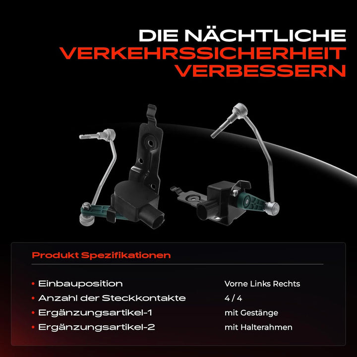 2x Niveausensor Luftfederung Vorne Links Rechts für A6 Avant Allroad 4F2, C6 4F5, C6 4FH, C6 2.0L 2.