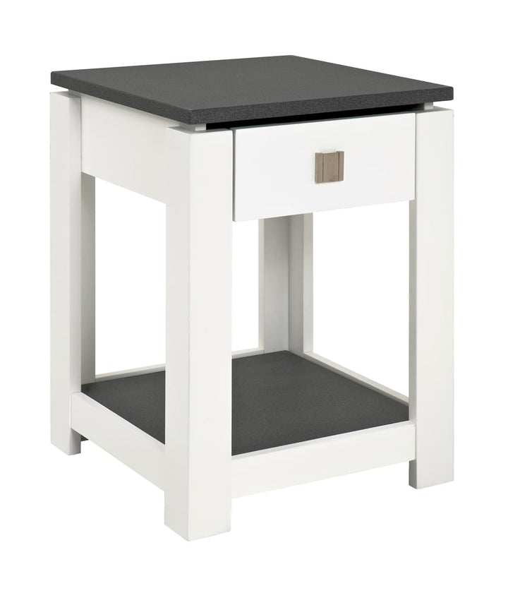 HAKU Möbel Beistelltisch, MDF, granitoptik-weiss, B 40 x T 40 x H 55 cm Granitoptik-weiss B 40 x T 4