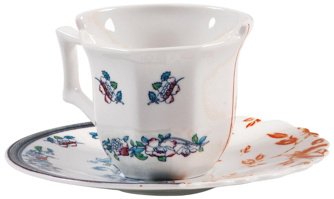 Seletti Kaffeetasse mit Untertasse aus Porzellan Hybrid-Leonia