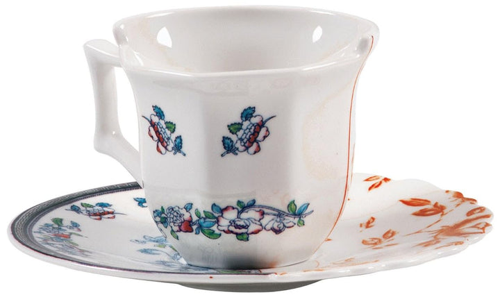 Seletti Kaffeetasse mit Untertasse aus Porzellan Hybrid-Leonia