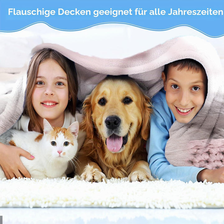 Katzemotiv Kuscheldecke für Kinder, Katzen Flanell Decke,Kinderdecke Katzemotiv Flauschige Plüsch De