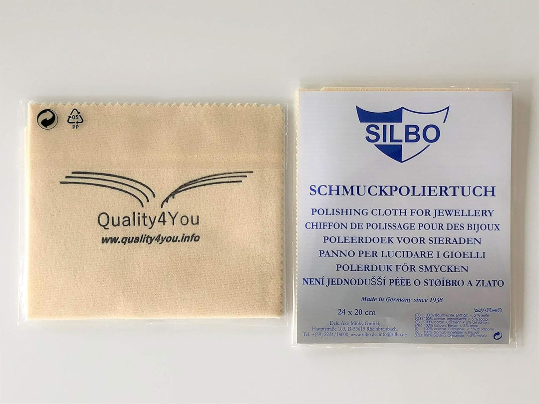 Silbo Set aus Goldbad und Pflegetuch für Goldschmuck original, Pflege für Schmuck und Goldmünzen