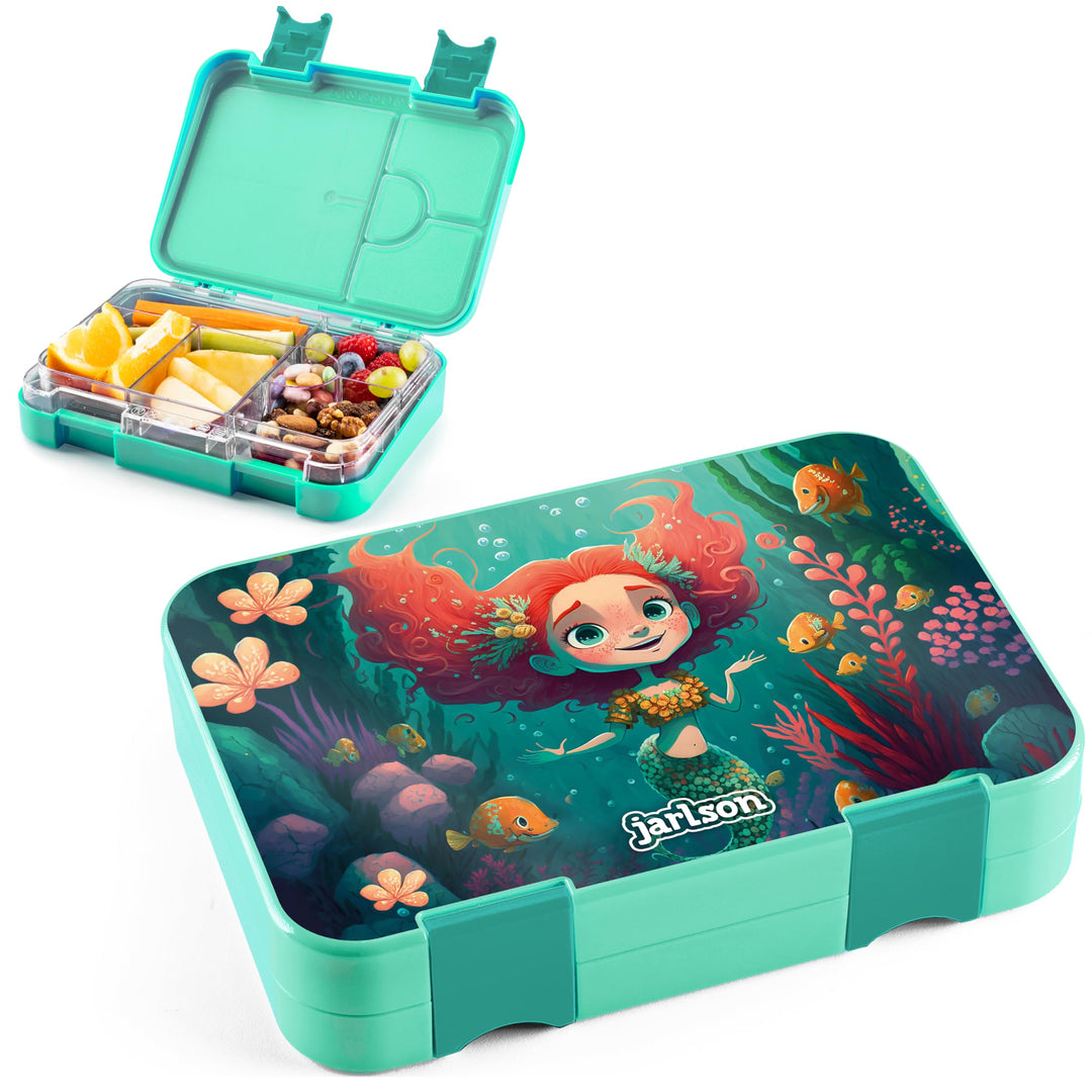 Jarlson® Brotdose Kinder mit Fächern TONI [AUSLAUFSICHER] - Bento Lunchbox mit Trennfächern - Frühst
