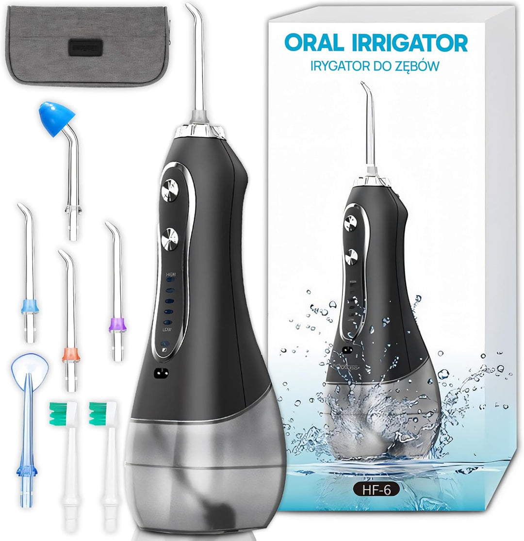 Retoo Munddusche Kabellos mit 5 Modi, Irrigator Set mit 8 austauschbare Spitzen, Zahndusche mit 300