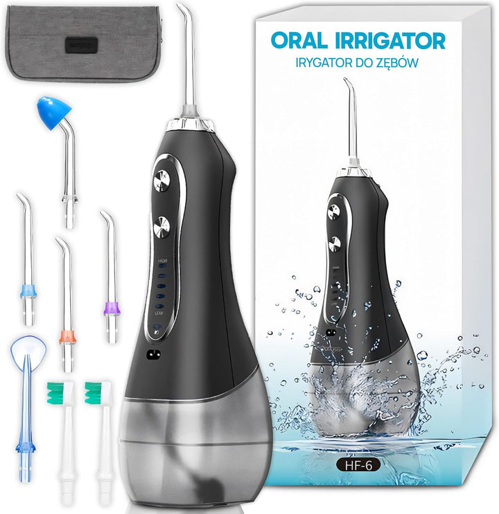 Retoo Munddusche Kabellos mit 5 Modi, Irrigator Set mit 8 austauschbare Spitzen, Zahndusche mit 300
