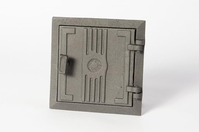 Gusseiserne Revisionsklappe – Handgefertigte Tür für Aschekasten, Ofen oder Räucheranlage, hitzebest