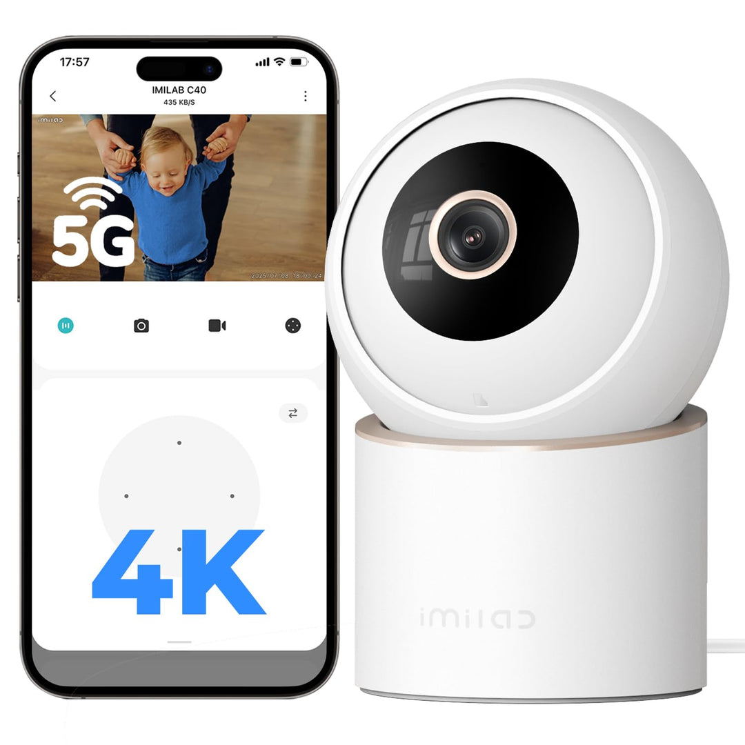 IMILAB 4K 8MP Innenkamera, 360° Überwachungskamera für Haustiere/Babys mit Xiaomi Home App, Kabelgeb