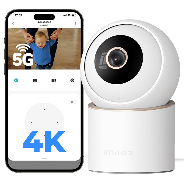IMILAB 4K 8MP Innenkamera, 360° Überwachungskamera für Haustiere/Babys mit Xiaomi Home App, Kabelgeb
