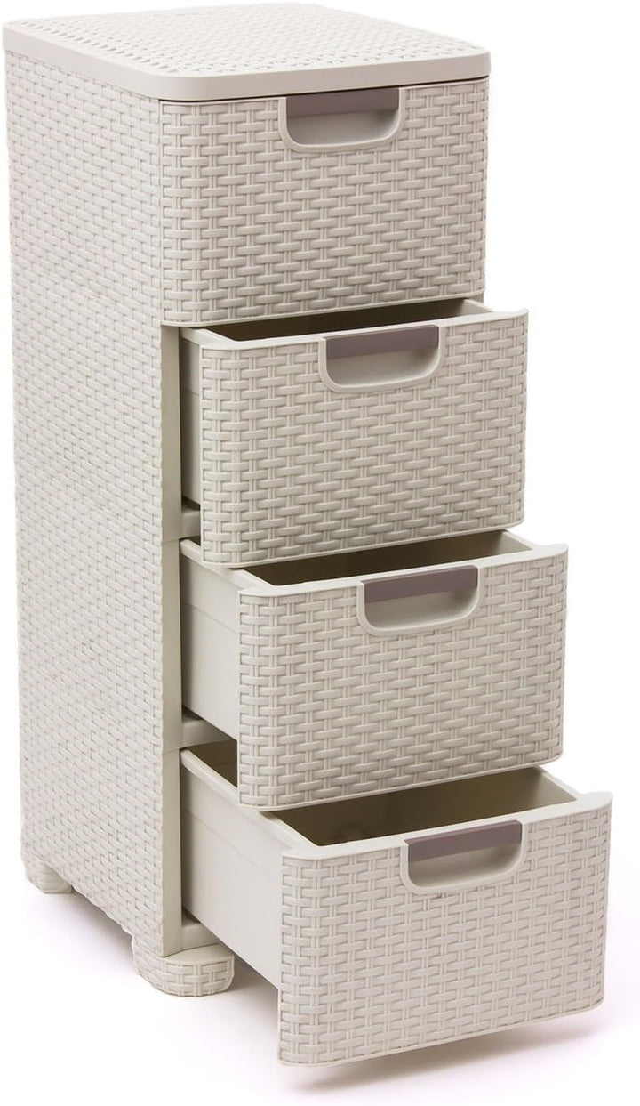 CURVER Regal mit 4 Schubladen STYLE Regal mit 4 Schubladen, Polypropylene, cremig, 33x38x79