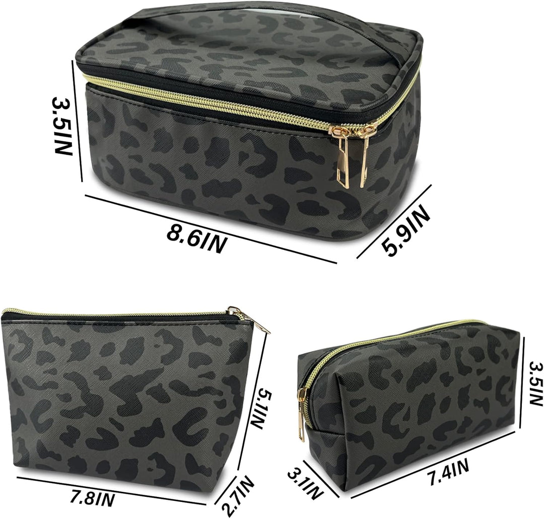 3 Stück Set Kosmetiktasche, grosse Kapazität Reise Make Up Tasche Set Damen, mit tragbarem Griffdesi