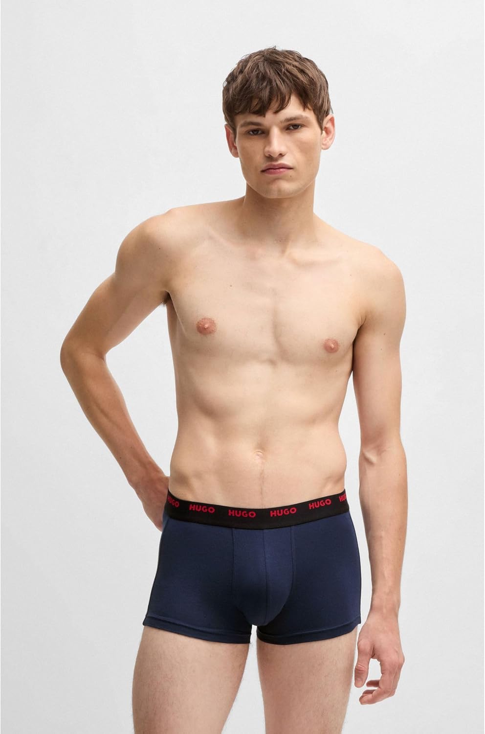HUGO Herren Trunk Five Pack Fünfer-Pack eng anliegende Boxershorts aus Stretch-Baumwolle mit kurzem