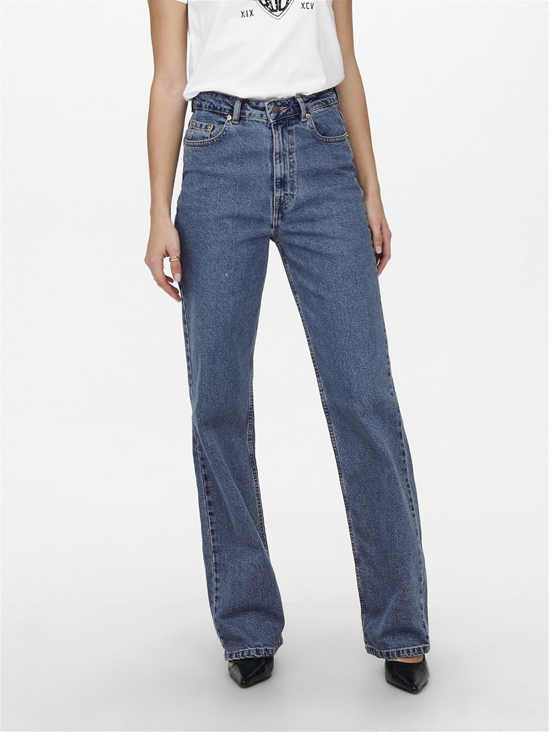 ONLY Damen Jeans 15235595 26W / 32L Medium Blue Denim, 26W / 32L Medium Blue Denim