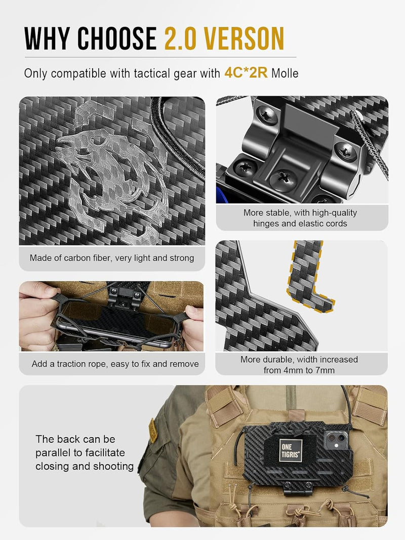 OneTigris Plattenträger Telefon Halterung Handyhalter Montageplatte für Plate Carrier Taktische West