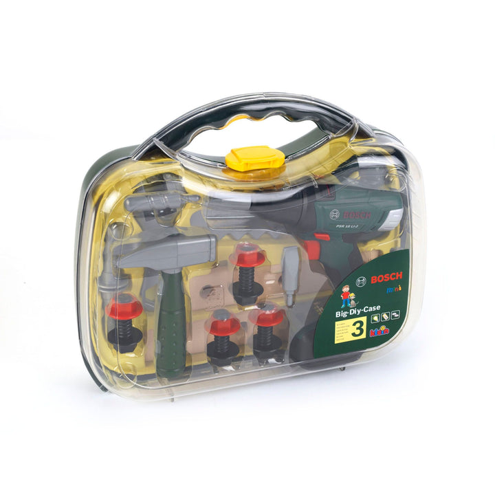 Theo Klein 8584 Bosch Akkuschrauber-Koffer I Werkstatt-Set mit Bosch Akkuschrauber, viel Zubehör und