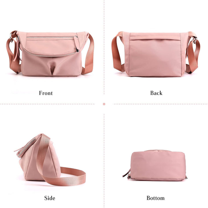PORRASSO Damen Schultertasche Casual Umhängetasche Nylon Multi Tasche Handtasche Frauen Crossbody Ba