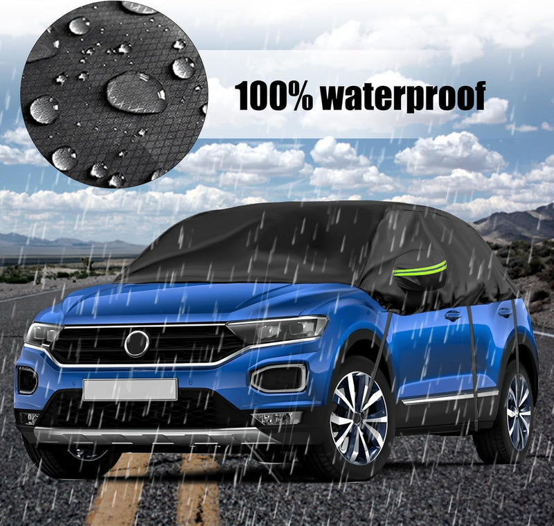 Autoabdeckung Wasserdicht Ersatz für VW T-ROC 2017-2024, Sonnenfest Hälfte Autoabdeckung, Halbgarage