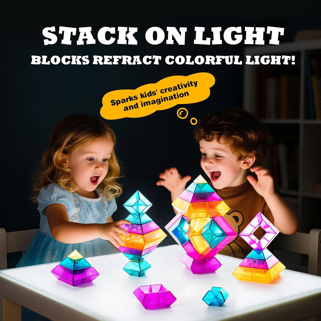 MAKE KIDS SMILE BUBBLE FUN Bausteine für Kleinkinder ab 3 4 5 6 Jahre,30 Stück Pyramide Stapelspielz
