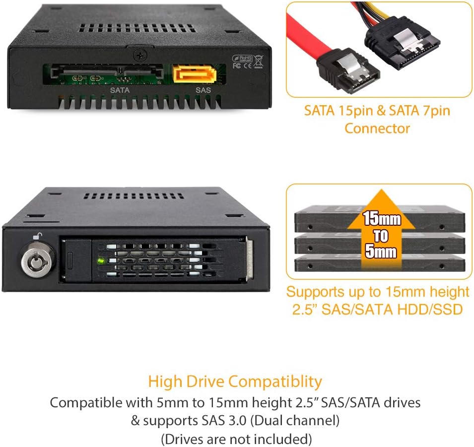 ICY DOCK ToughArmor MB991IK-B - SAS 3.0 Dual Channel 12GBit / SATA III 6Gbit Hot Swap Wechselrahmen