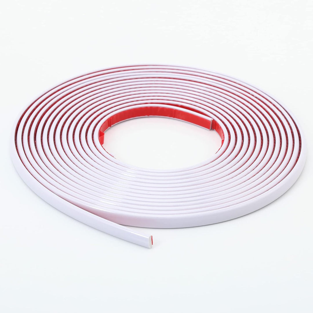 10m Weiss Zierleiste, abziehen und aufkleben, flexible Spiegel, Wand, Decke, Boden, Schrank, Fliesen