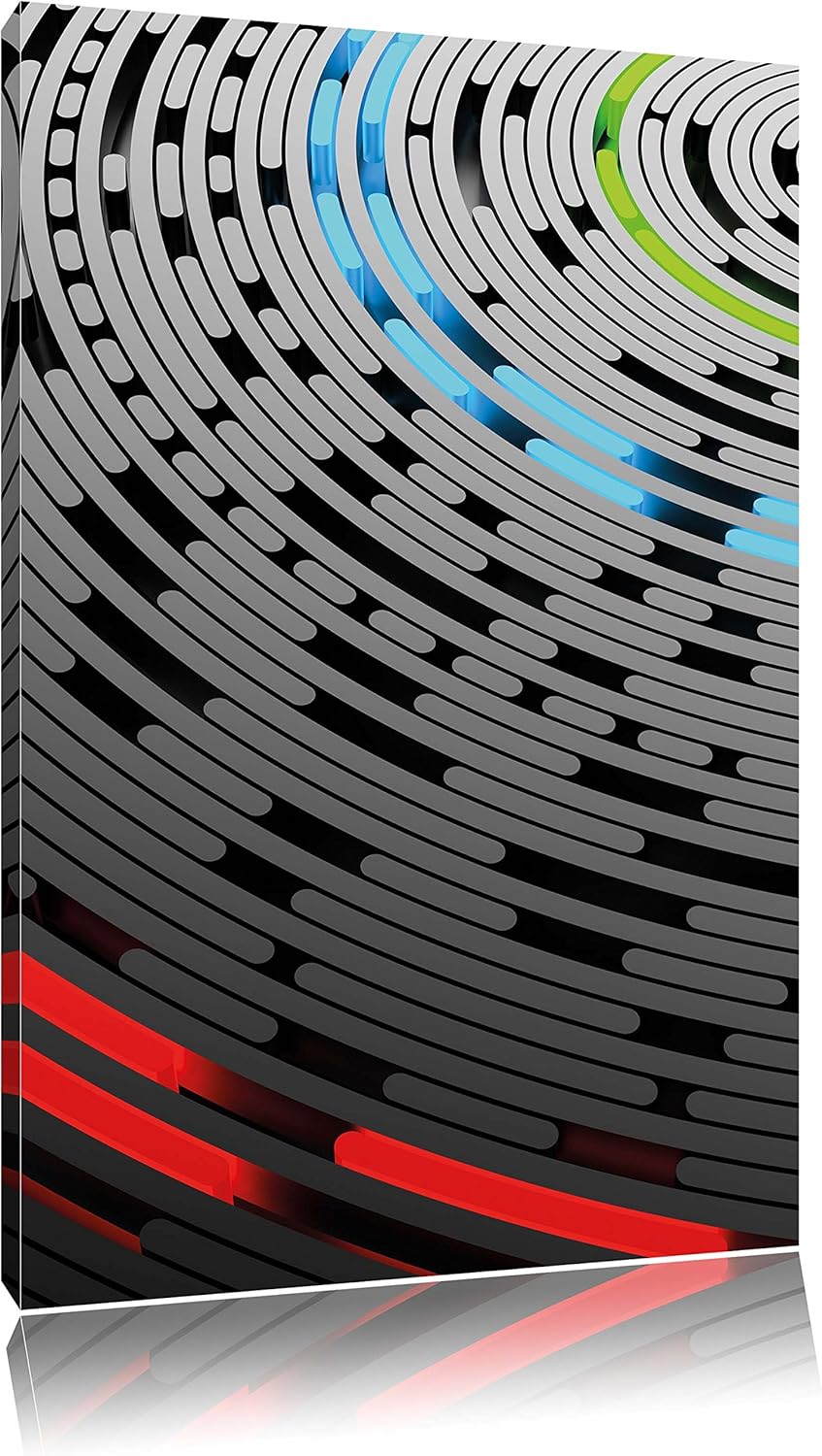 Pixxprint Abstrakte Schallplatte Love Music / 100x70cm Leinwandbild bespannt auf Holzrahmen/Wandbild