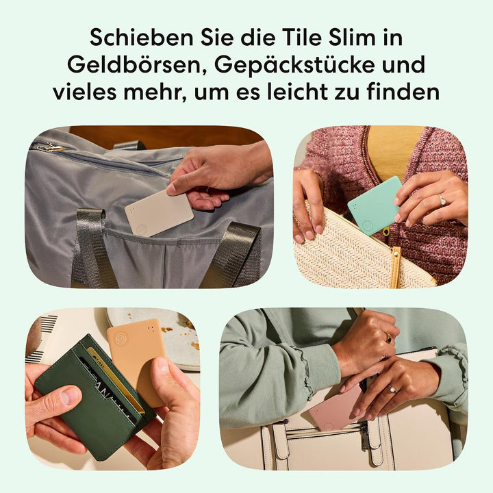 Life360 Tile Slim - Geldbörsenfinder, Bluetooth-Tracker und Gegenstandsfinder für Gepäckanhänger, Re